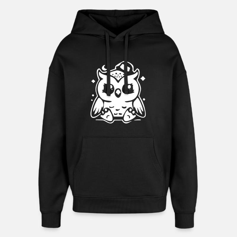 Niedliche Eulenfigur mit Hut - Oversized Unisex Hoodie von Stanley/Stella - Schwarz