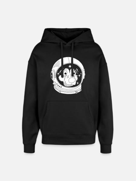 Chien astronaute - Sweat à capuche unisexe Stanley/Stella Oversized - noir