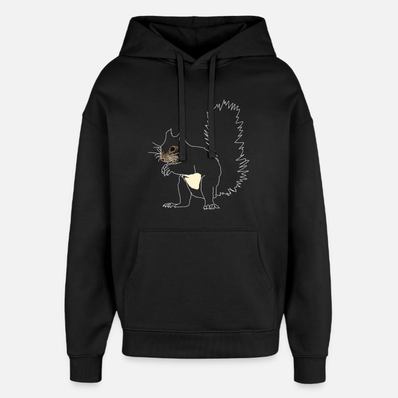 Lineart écureuil - Sweat à capuche unisexe Stanley/Stella Oversized - noir