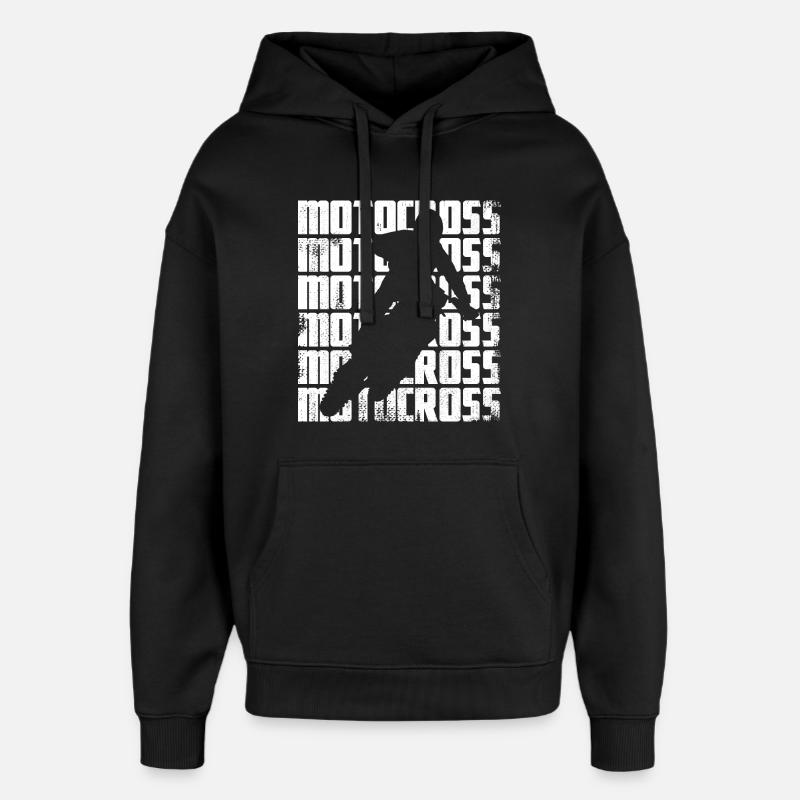 Graphismes de motocross - Sweat à capuche unisexe Stanley/Stella Oversized - noir