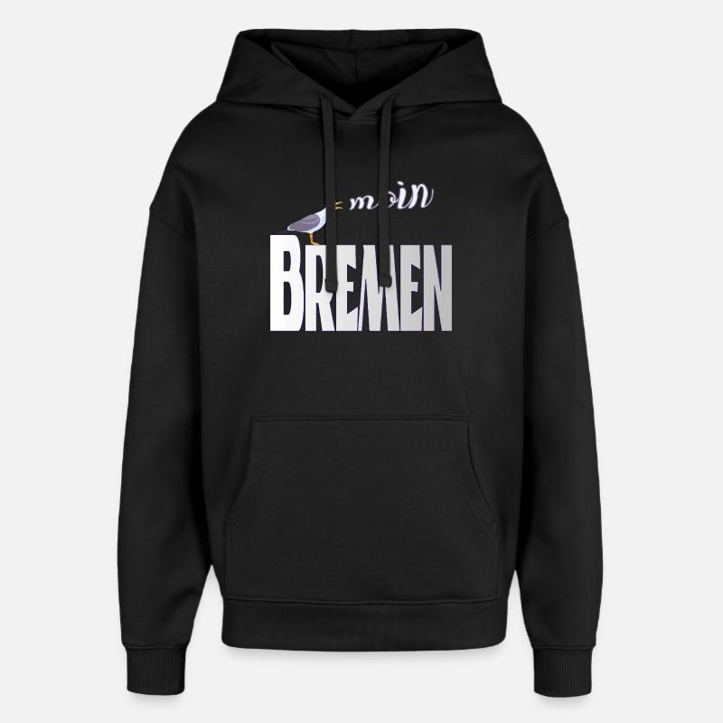 Bremen Möwe & Moin Design - Oversized Unisex Hoodie von Stanley/Stella - Schwarz