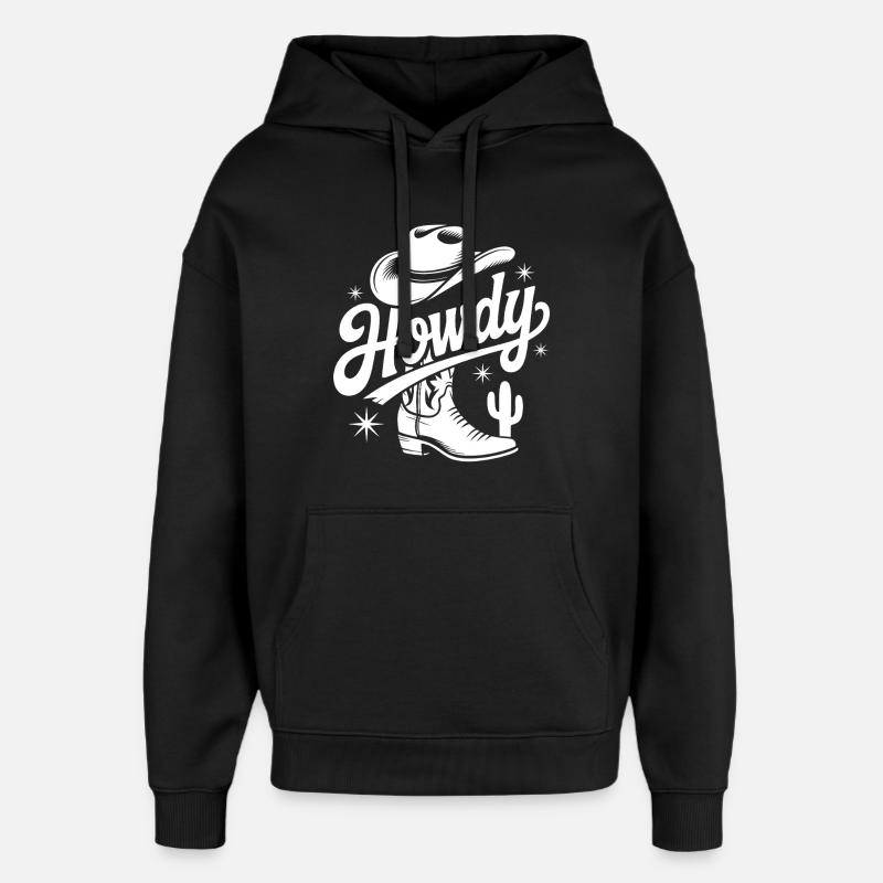 Western Cowboy Hut Design - Oversized Unisex Hoodie von Stanley/Stella - Schwarz