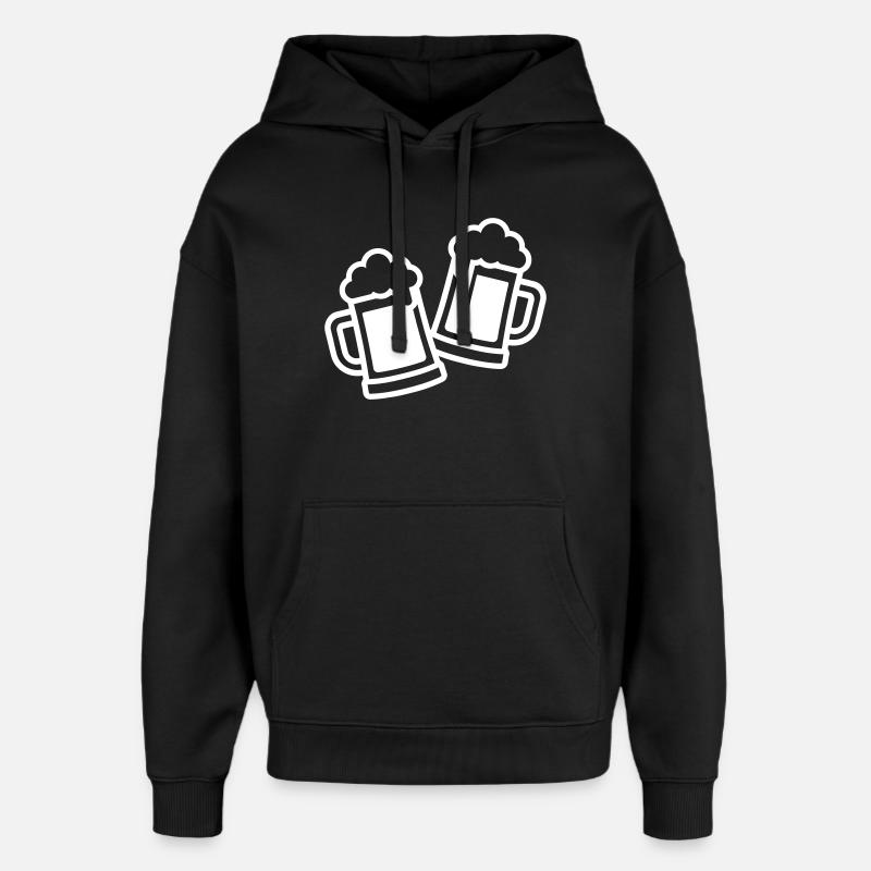 Verre à bière symbole bière - Sweat à capuche unisexe Stanley/Stella Oversized - noir