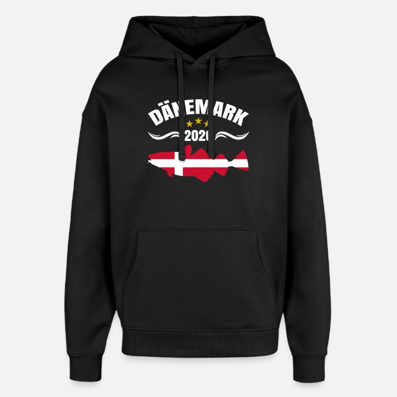 Vacances de pêche Danemark 2026 - Sweat à capuche unisexe Stanley/Stella Oversized - noir