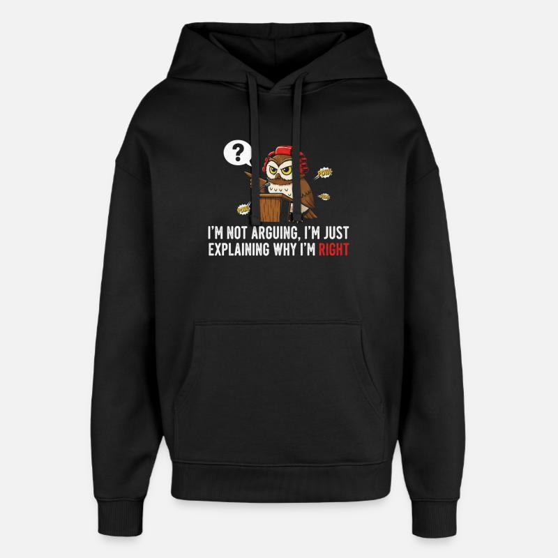 Débatteur hibou au podium - Sweat à capuche unisexe Stanley/Stella Oversized - noir