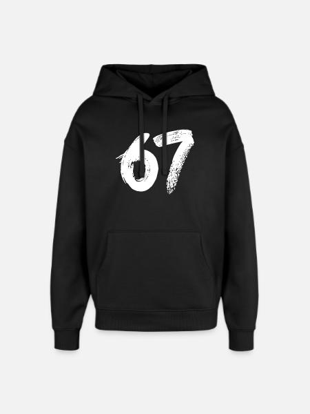 67 White Paint - Oversized Unisex Hoodie by Stanley/Stella - black