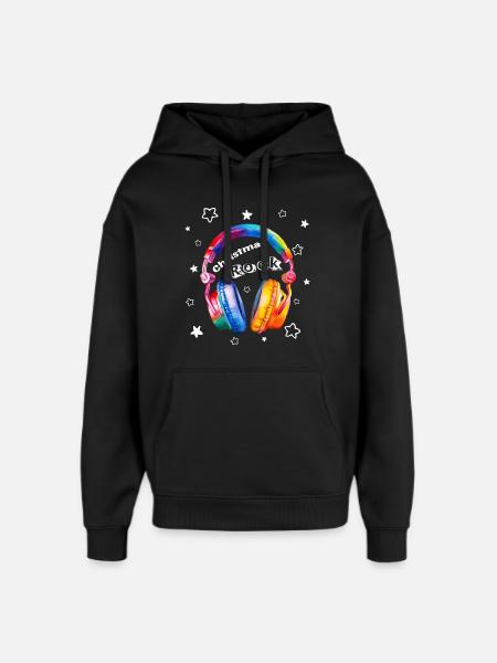 Christmas Rock Kopfhörer Weihnachten cool - Oversized Unisex Hoodie von Stanley/Stella - Schwarz
