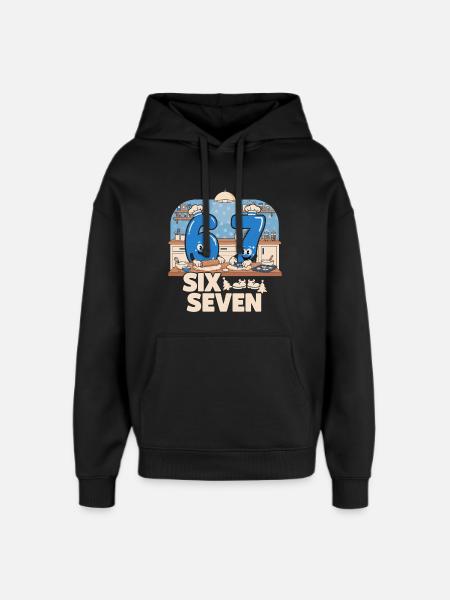 67 Memes Italian Funny Baking Gift - Oversized Unisex Hoodie by Stanley/Stella - black