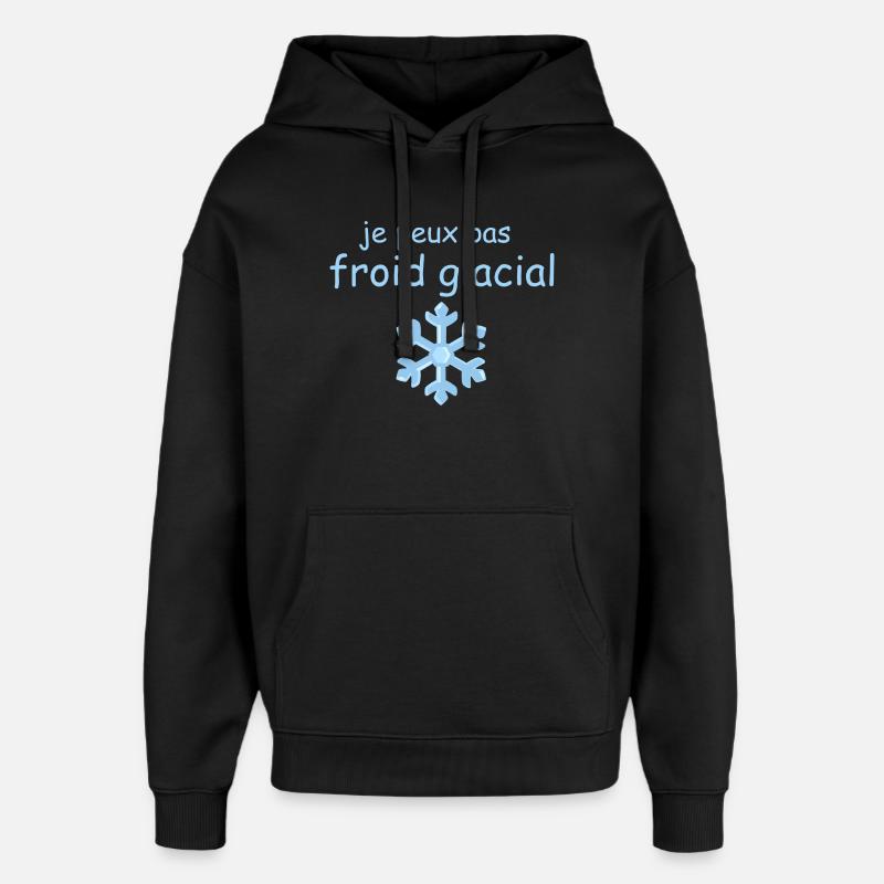 Frisson Glacial Flocon Bleu - Sweat à capuche unisexe Stanley/Stella Oversized - noir