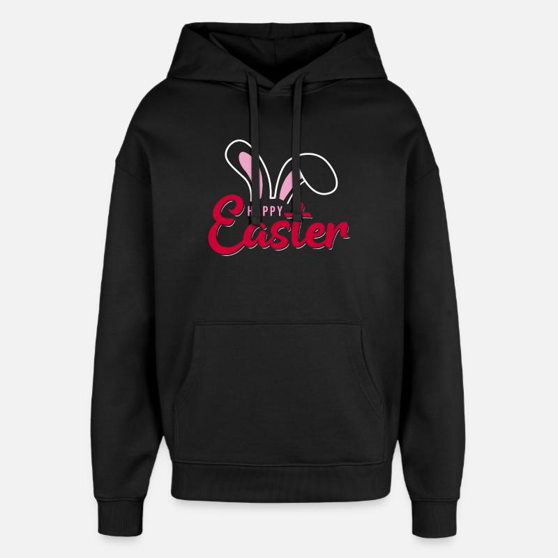Happy Easter Bunny Scripture - Oversized Unisex Hoodie by Stanley/Stella - black