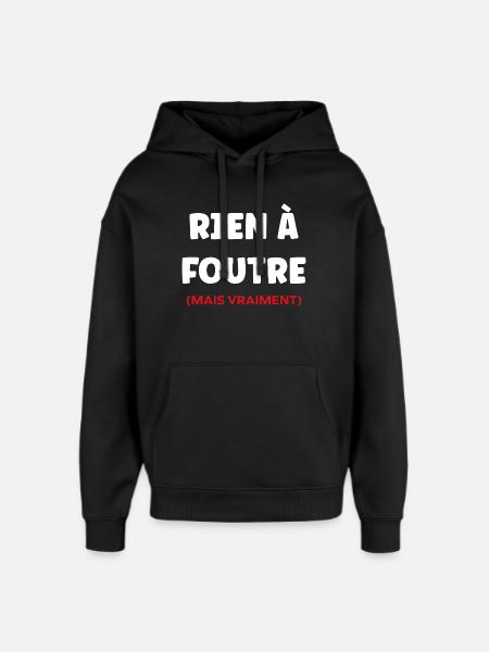 rien à foutre, - Sweat à capuche unisexe Stanley/Stella Oversized - noir