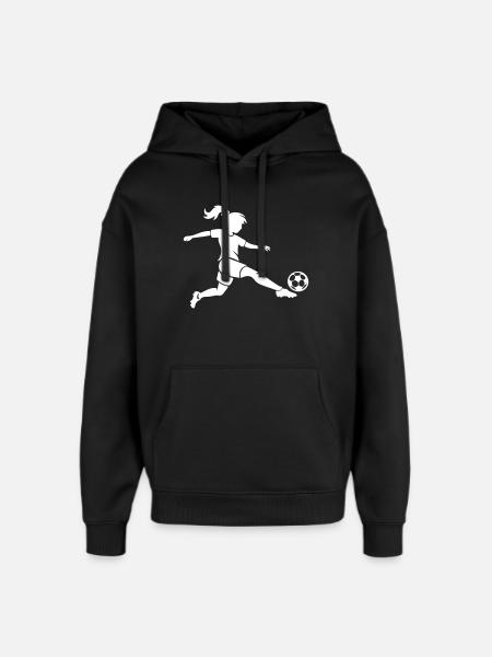 Fussballerin Fussball Silhouette - Oversized Unisex Hoodie von Stanley/Stella - Schwarz
