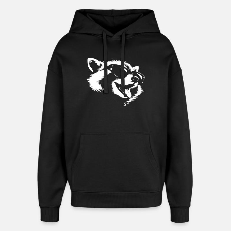 Freschezza del Procione – Testa di Bandit con occhiali da sole - Stanley/Stella Oversized Felpa con cappuccio unisex - nero