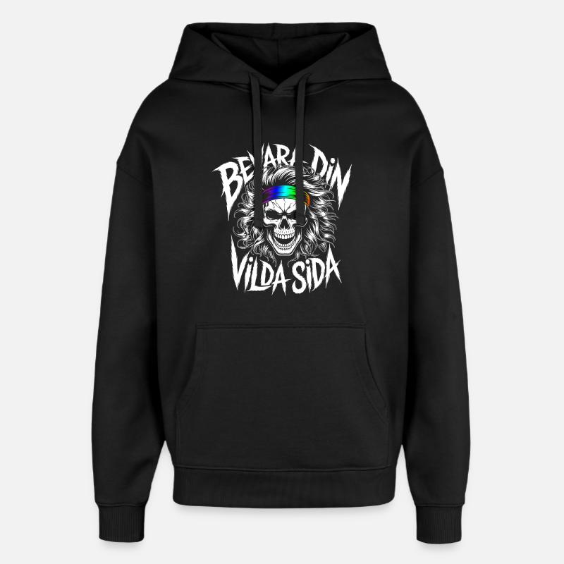 Wild Side Skull - Oversized Unisex Hoodie von Stanley/Stella - Schwarz