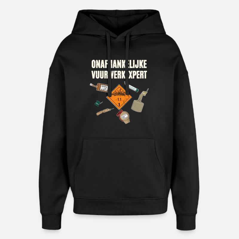Onafhankelijke Vuurwerkexpert - Oversized Unisex Hoodie by Stanley/Stella - black