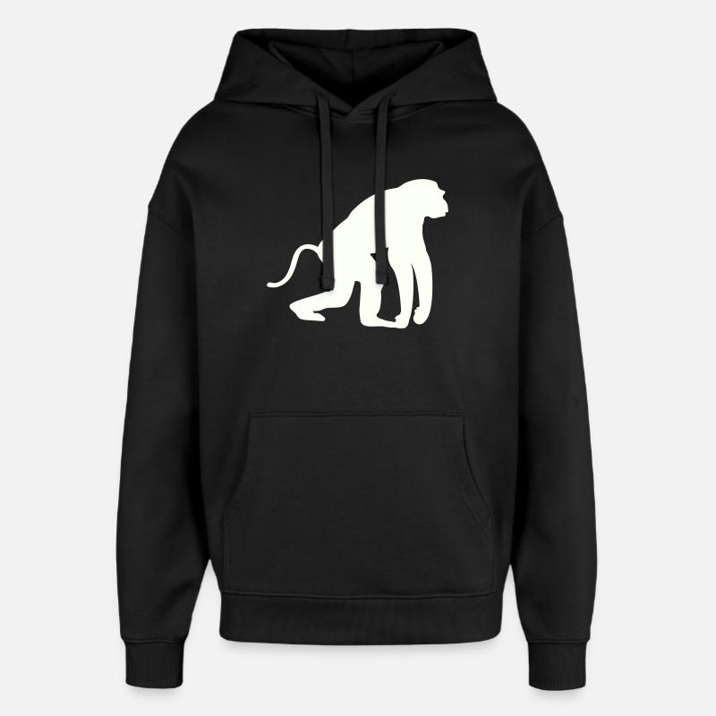 Silhouette de singe - Sweat à capuche unisexe Stanley/Stella Oversized - noir