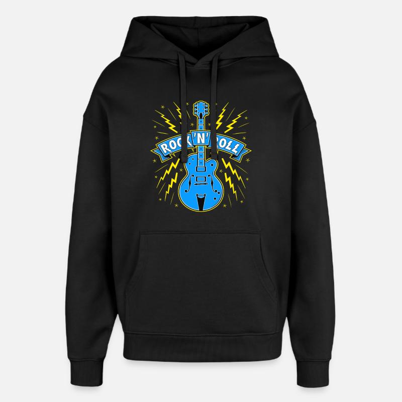 Guitare Rock 'n' Roll Bannière - Sweat à capuche unisexe Stanley/Stella Oversized - noir