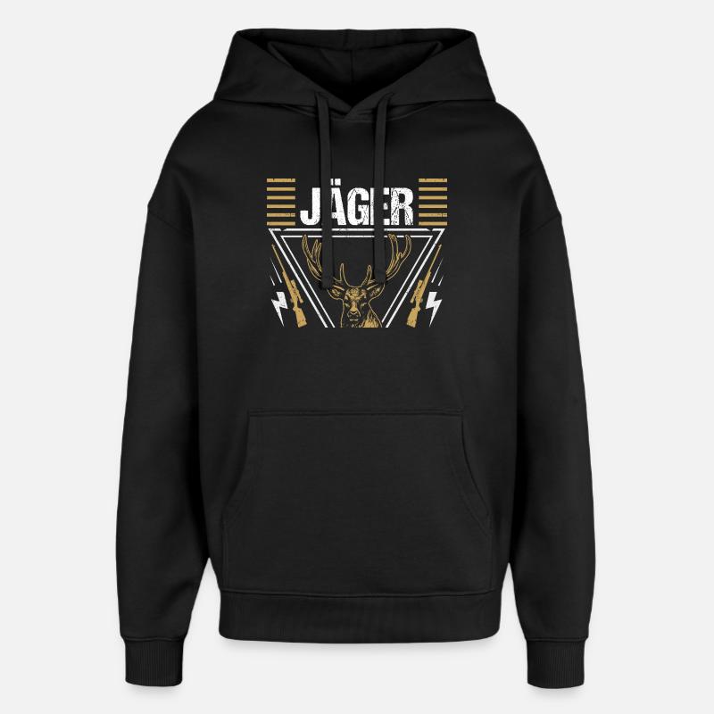 Caccia Caccia Cacciatori Cacciatori - Stanley/Stella Oversized Felpa con cappuccio unisex - nero