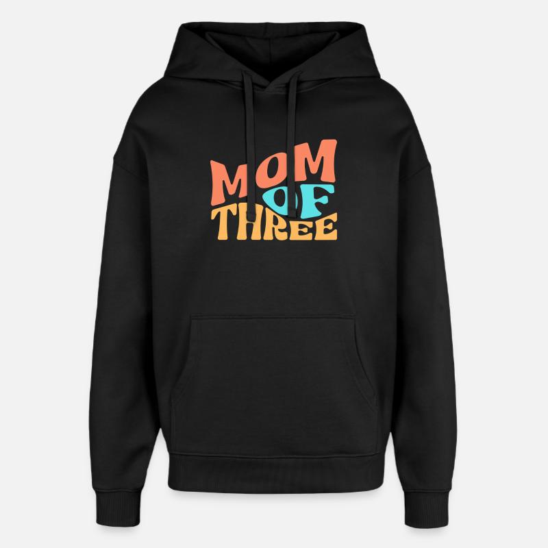 Maman de trois enfants - Sweat à capuche unisexe Stanley/Stella Oversized - noir