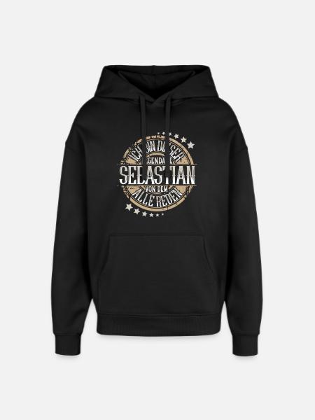 Sebastian - Oversized Unisex Hoodie von Stanley/Stella - Schwarz