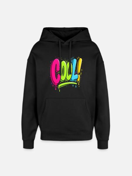 COOL! Neon-Graffiti verspritzt - Oversized Unisex Hoodie von Stanley/Stella - Schwarz