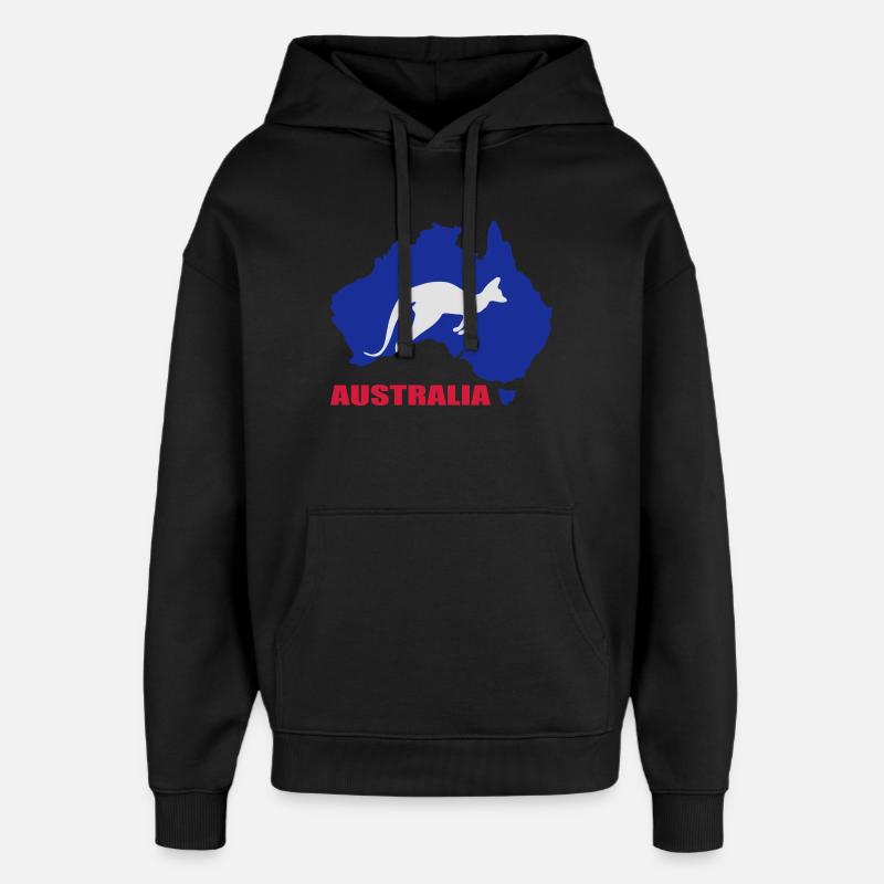 Australia - Sweat à capuche unisexe Stanley/Stella Oversized - noir