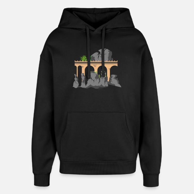 bastei saechsische schweiz berge geschenkidee - Oversized Unisex Hoodie von Stanley/Stella - Schwarz