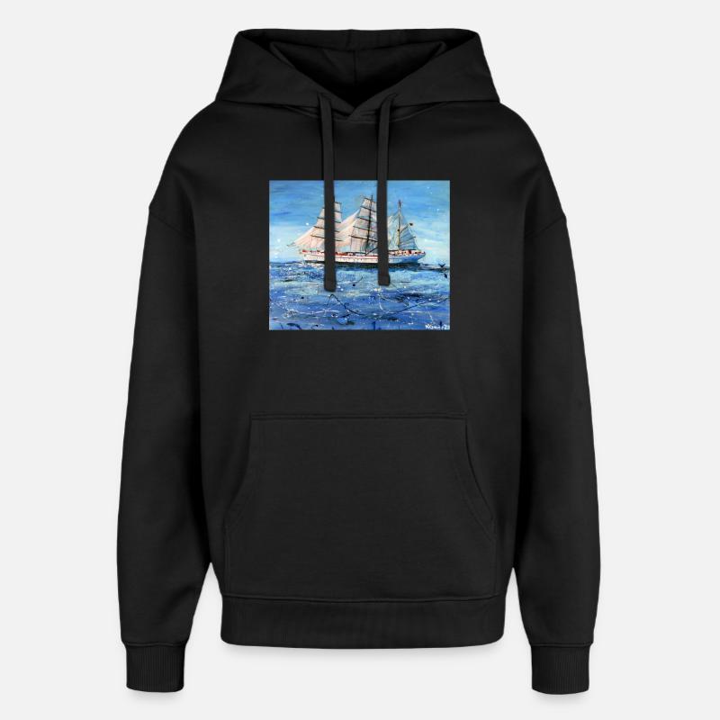 Gorch Fock - Sweat à capuche unisexe Stanley/Stella Oversized - noir