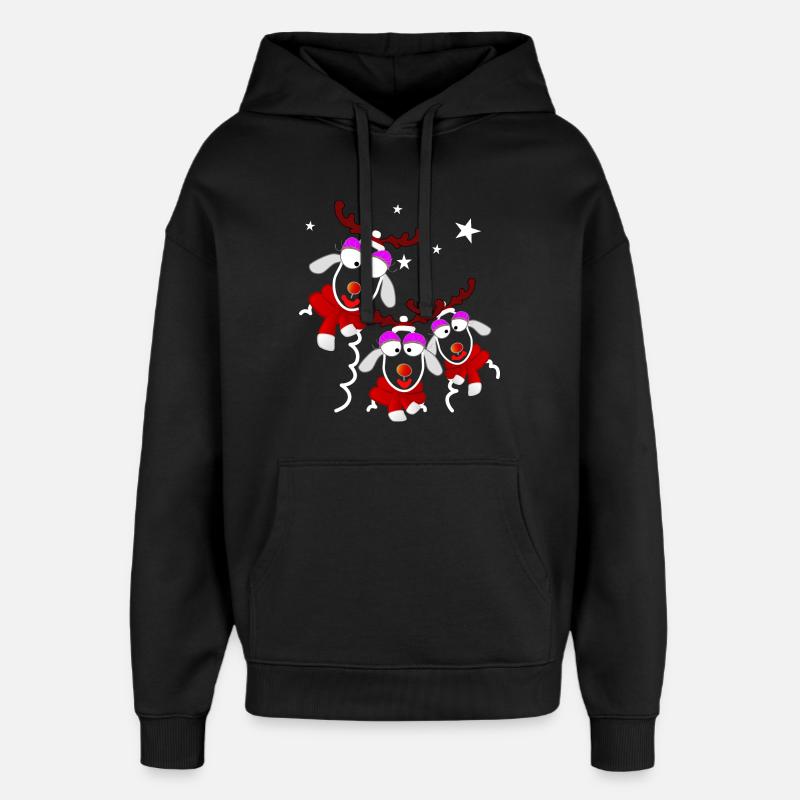 Reindeer Ladies Noël - Sweat à capuche unisexe Stanley/Stella Oversized - noir