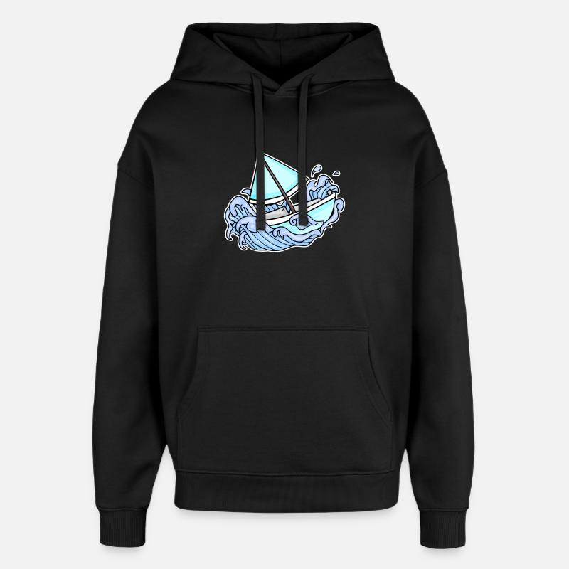 Segeln Segelboot Boot - Oversized Unisex Hoodie von Stanley/Stella - Schwarz