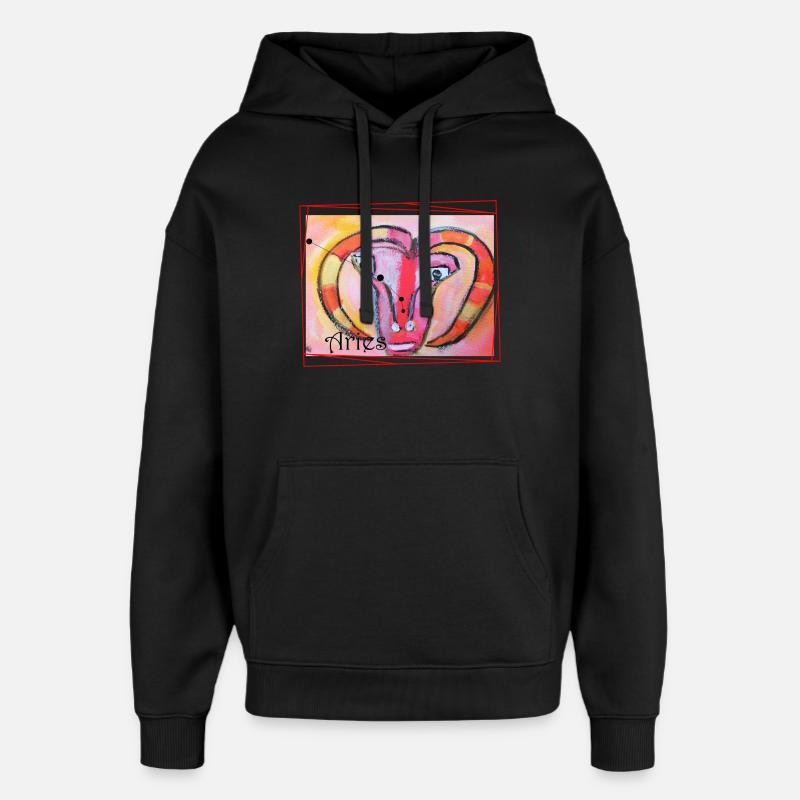 Widder Regenbogen Himmlische Kunst - Oversized Unisex Hoodie von Stanley/Stella - Schwarz