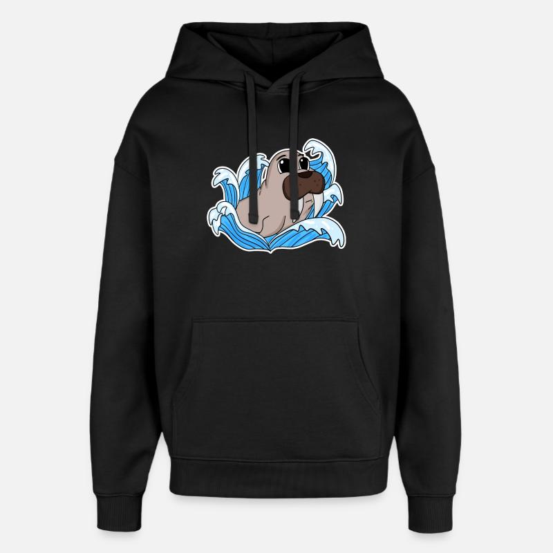 Sceau de morse - Sweat à capuche unisexe Stanley/Stella Oversized - noir
