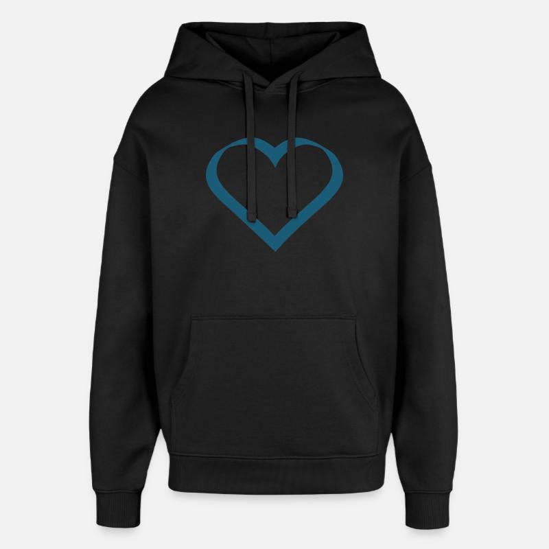 Saint-Valentin, Saint-Valentin, Saint-Valentin - Sweat à capuche unisexe Stanley/Stella Oversized - noir