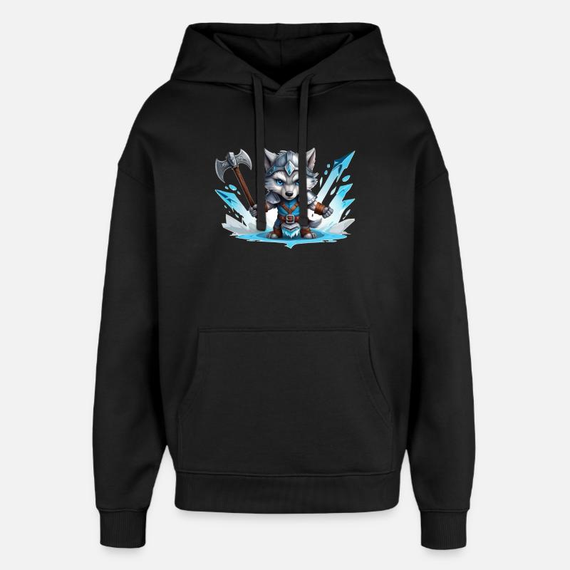 Viking Wolf Warrior - Oversized Unisex Hoodie by Stanley/Stella - black