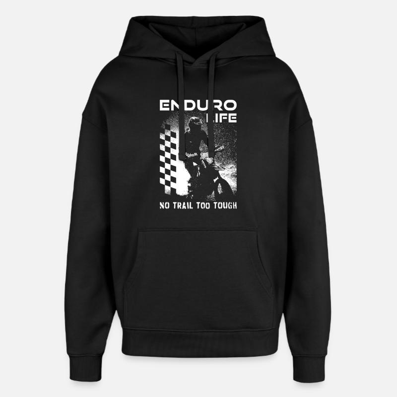 Enduro - Pilote de moto tout-terrain - Sweat à capuche unisexe Stanley/Stella Oversized - noir