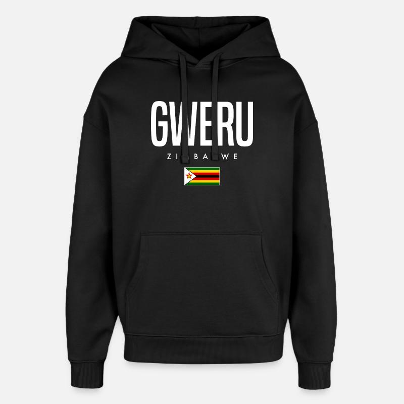 Gweru, Zimbabwe - Sweat à capuche unisexe Stanley/Stella Oversized - noir