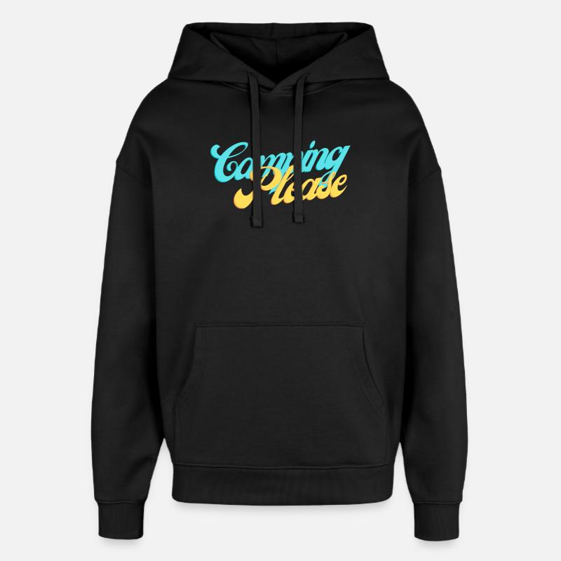 Camping Please Retro Script - Oversized Unisex Hoodie von Stanley/Stella - Schwarz