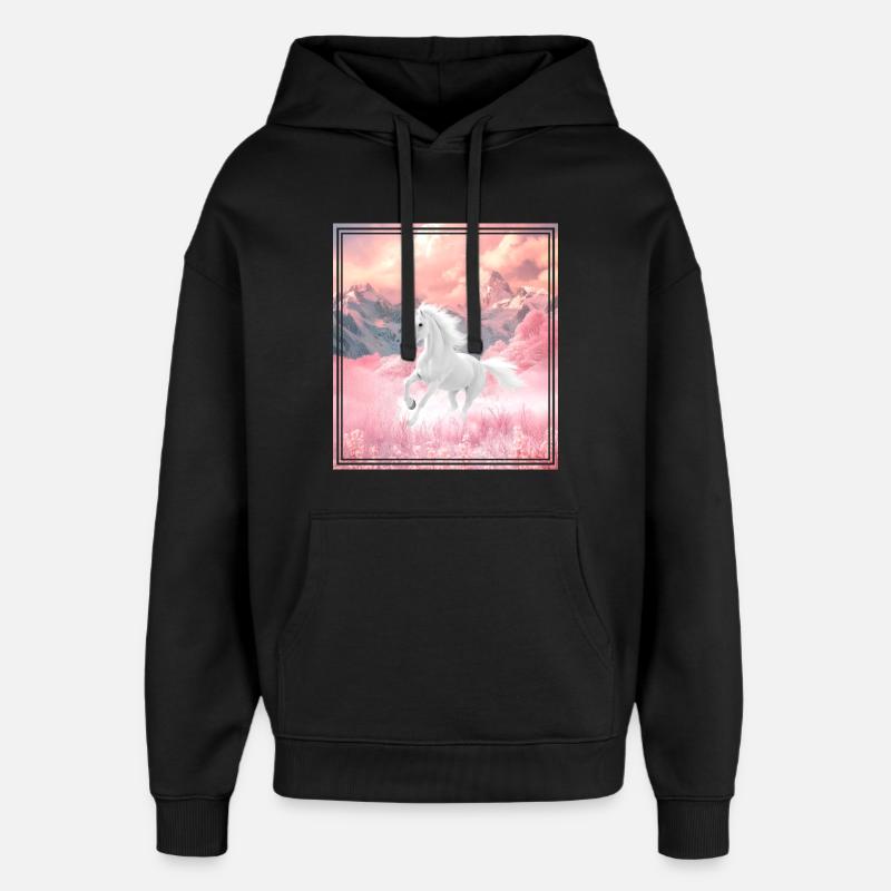 Cheval - Sweat à capuche unisexe Stanley/Stella Oversized - noir