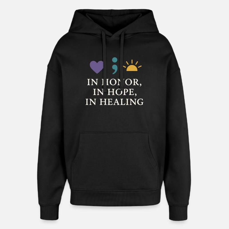 Suicide Loss Remembrance Walk Suicide - Oversized Unisex Hoodie by Stanley/Stella - black