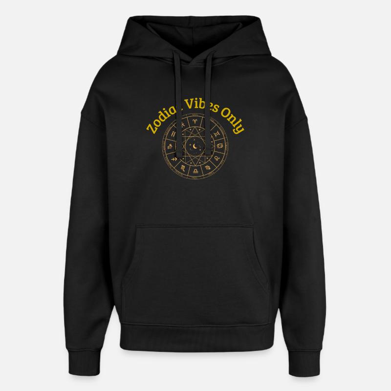 zodiac_vibes_only - Sweat à capuche unisexe Stanley/Stella Oversized - noir