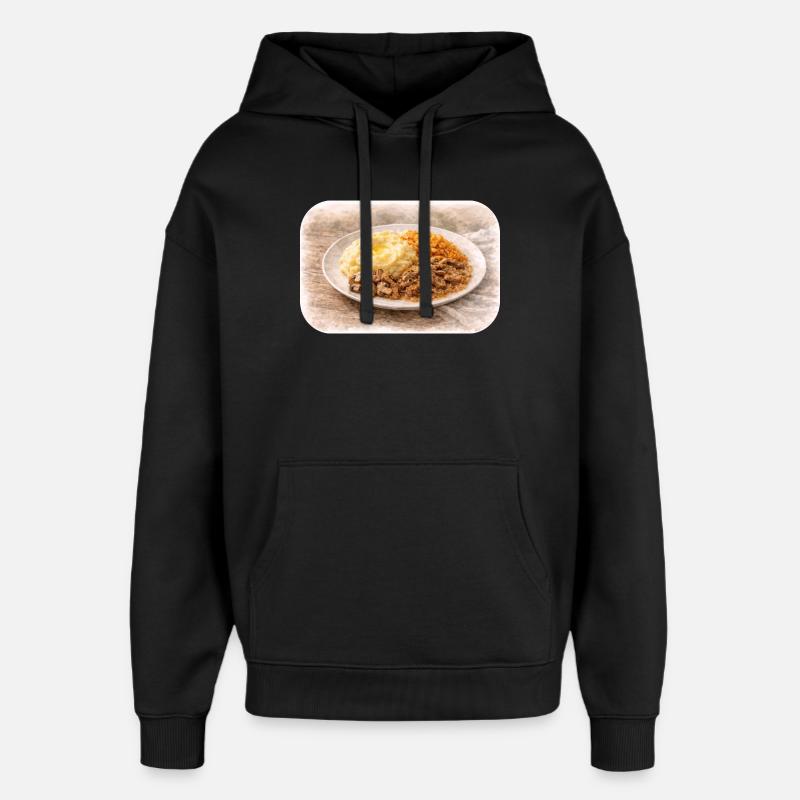 Herzhafte Teller-Idylle  - Oversized Unisex Hoodie von Stanley/Stella - Schwarz