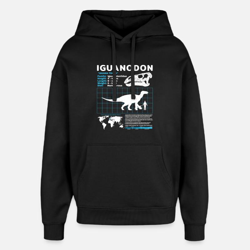 Iguanodon Fact Sheet - Oversized Unisex Hoodie von Stanley/Stella - Schwarz