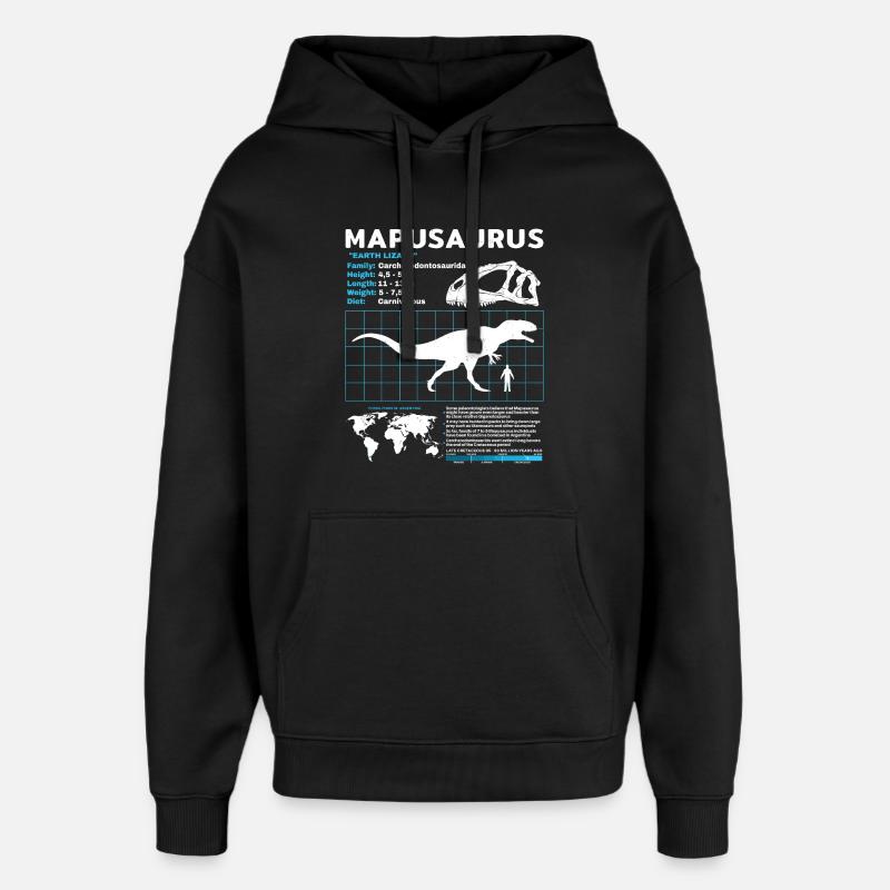 Mapusaurus Fact Sheet - Oversized Unisex Hoodie by Stanley/Stella - black