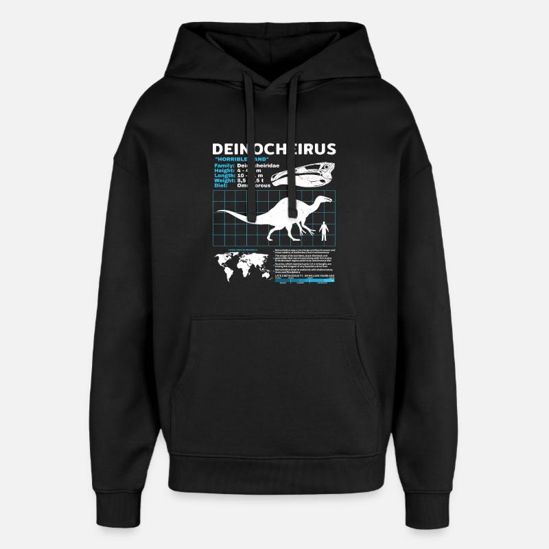 Deinocheirus Fact Sheet - Oversized Unisex Hoodie von Stanley/Stella - Schwarz