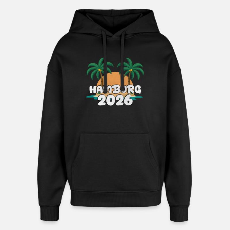 Hambourg 2026 - Sweat à capuche unisexe Stanley/Stella Oversized - noir