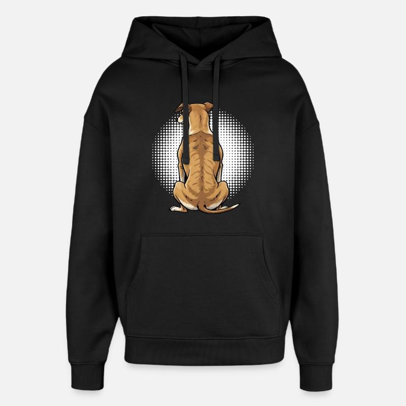 Whippet Greyhound Whippets Greyhound Owner - Oversized Unisex Hoodie by Stanley/Stella - black