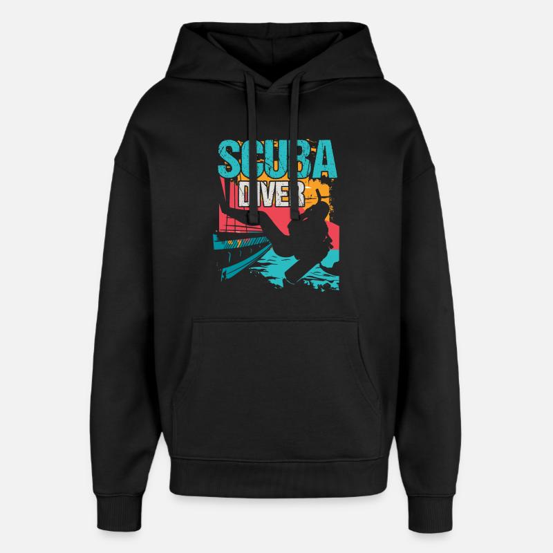 Plongée Scuba Plongée - Sweat à capuche unisexe Stanley/Stella Oversized - noir