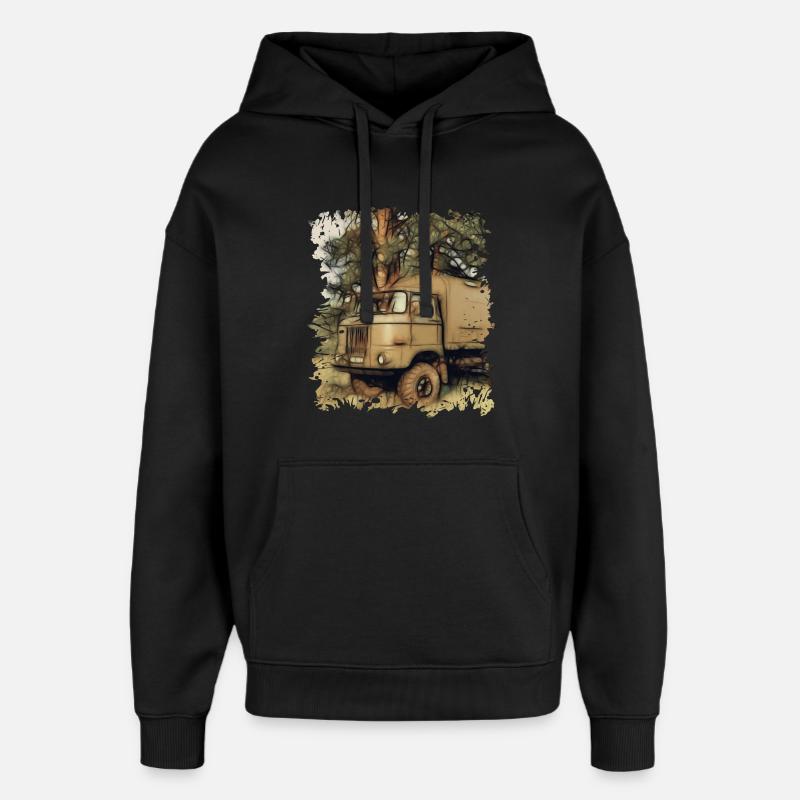 W50 NVA DDR Véhicule - Sweat à capuche unisexe Stanley/Stella Oversized - noir