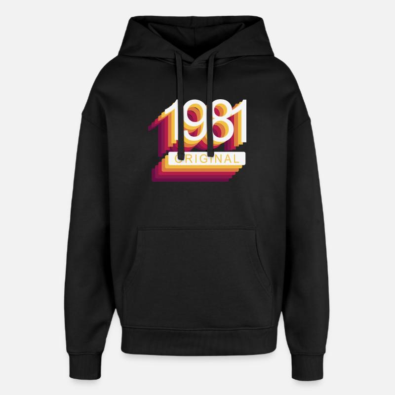 Né en 1981 - Sweat à capuche unisexe Stanley/Stella Oversized - noir