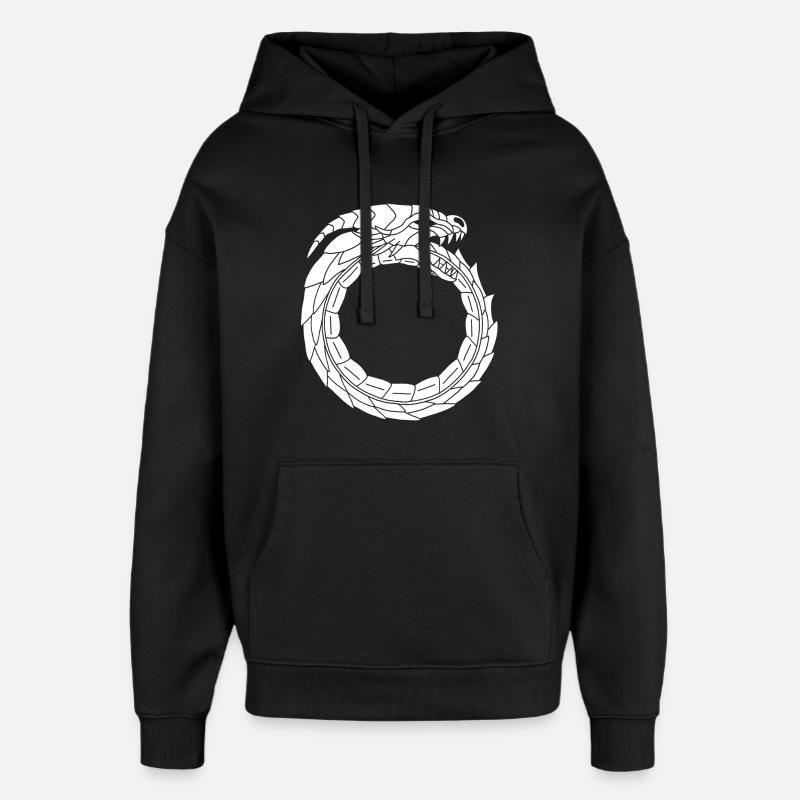 Dragon blanc dévoreur - Sweat à capuche unisexe Stanley/Stella Oversized - noir